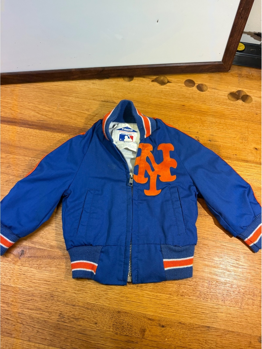 Blue Kids MLB New York Mets Jacket with Orange Logo